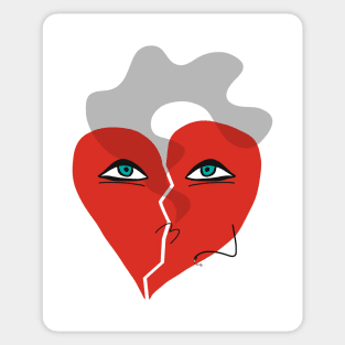 Funny Smoking Broken Heart Pop Art Sticker